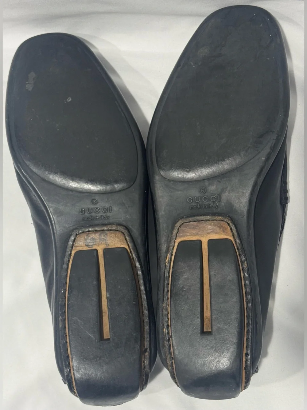 Gucci Black Leather Driving Loafers Men’s 10.5D Made in Italy